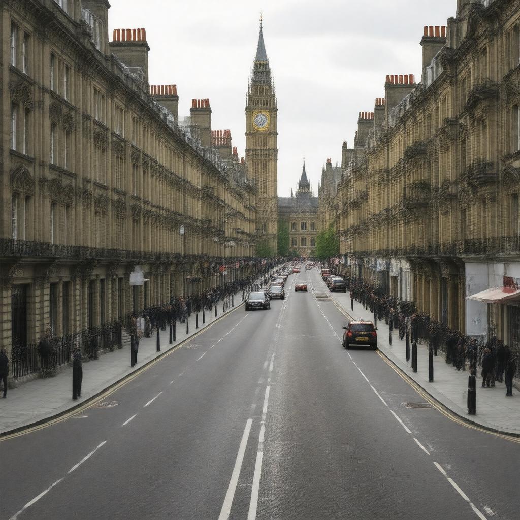 AI-created image of Rosebery Avenue, Clerkenwell, London, England