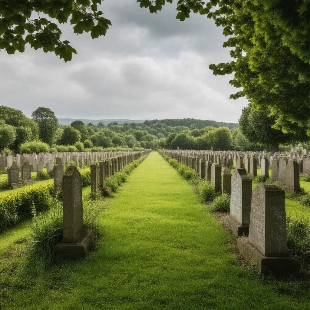 AI-created image of Roselawn Cemetery, Belfast