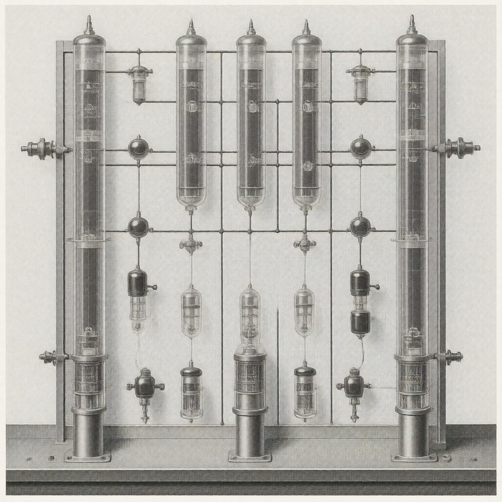 Click to view larger image AI-created image of Rossi coincidence circuit