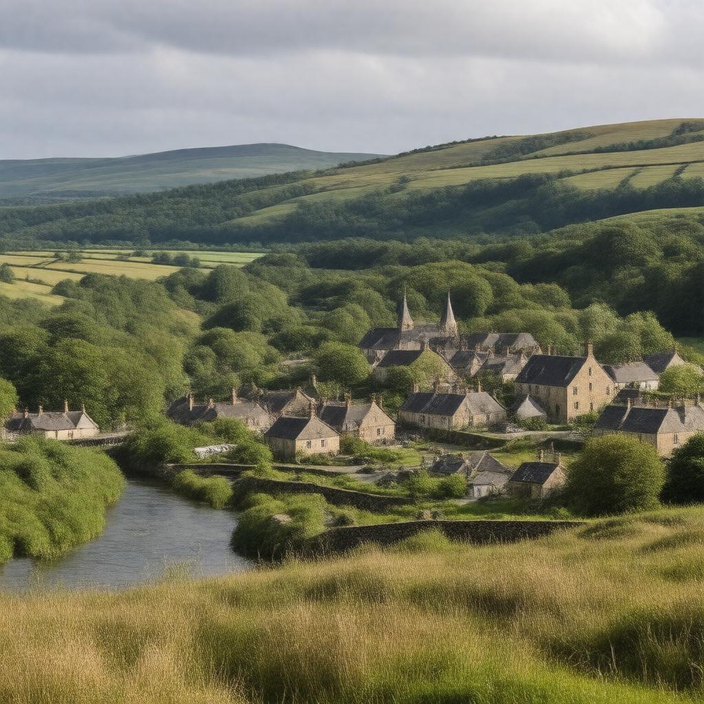 AI-created image of Rothbury, Northumberland, England