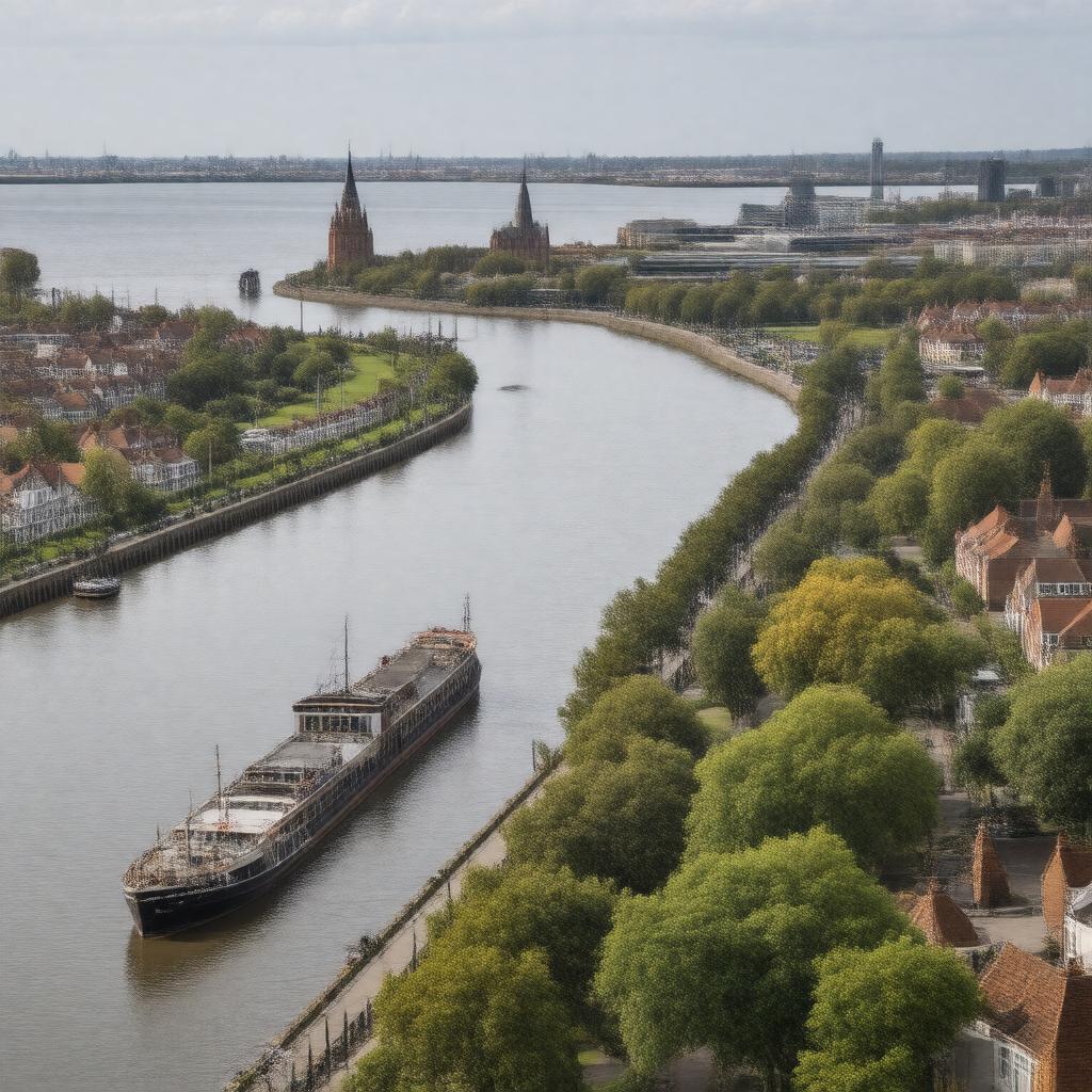 Click to view larger image AI-created image of Rotherhithe, London, England