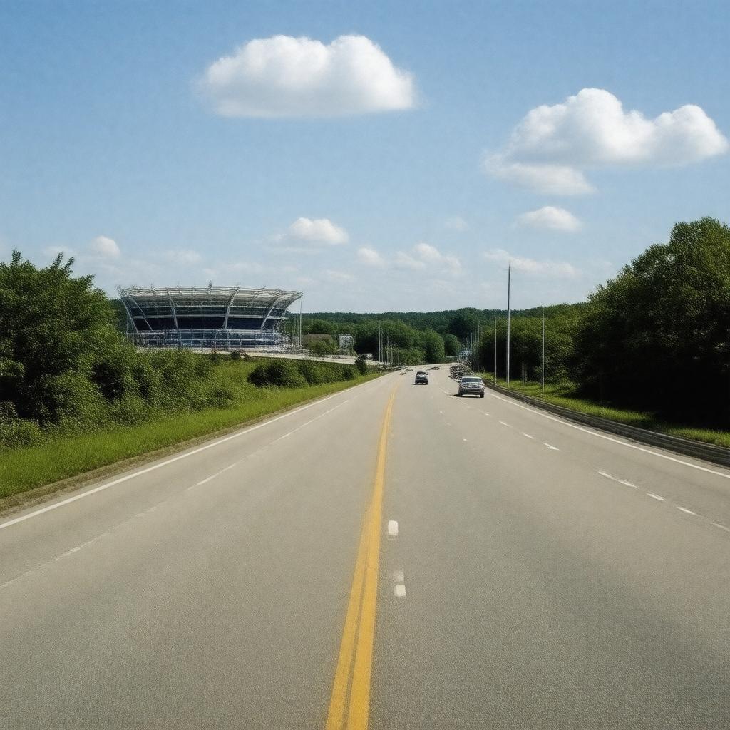 AI-created image of Route 1, Foxborough, Massachusetts