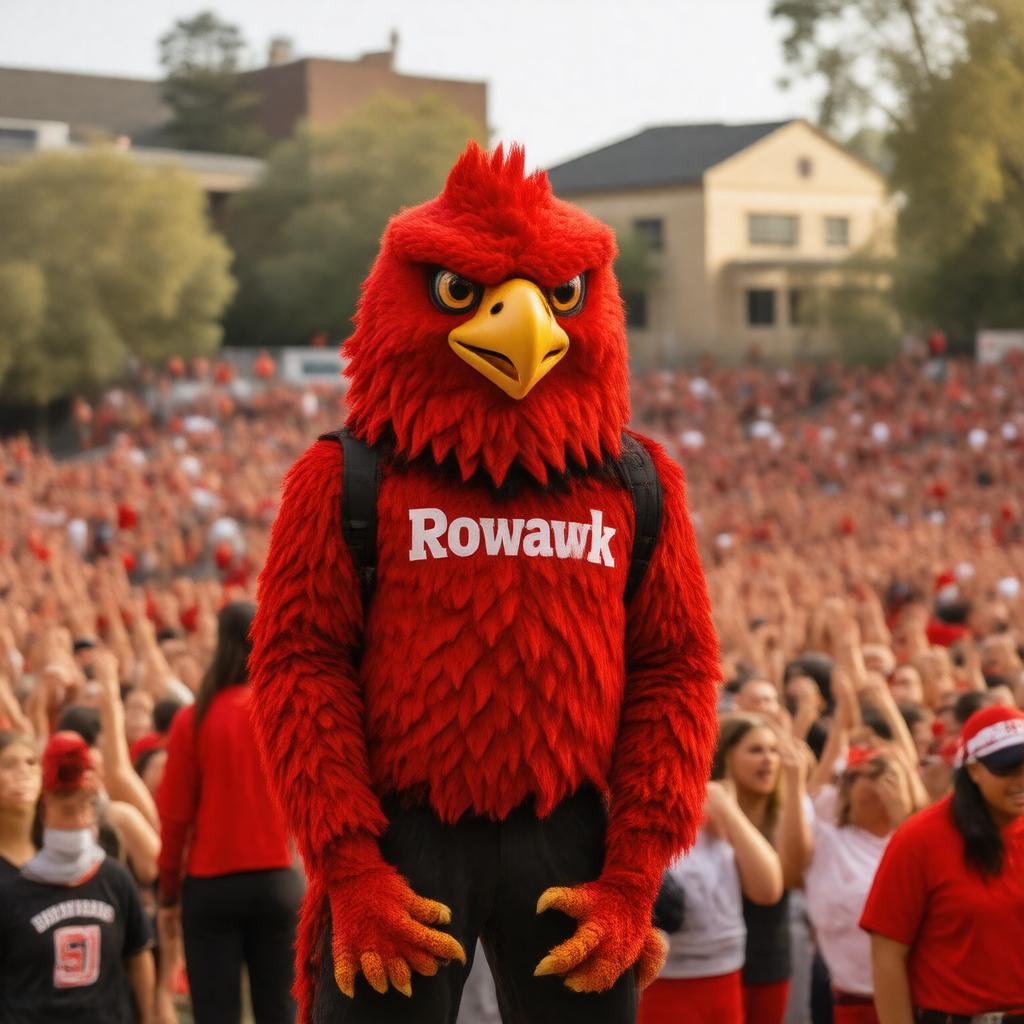 Click to view larger image AI-created image of Rowdy the Redhawk
