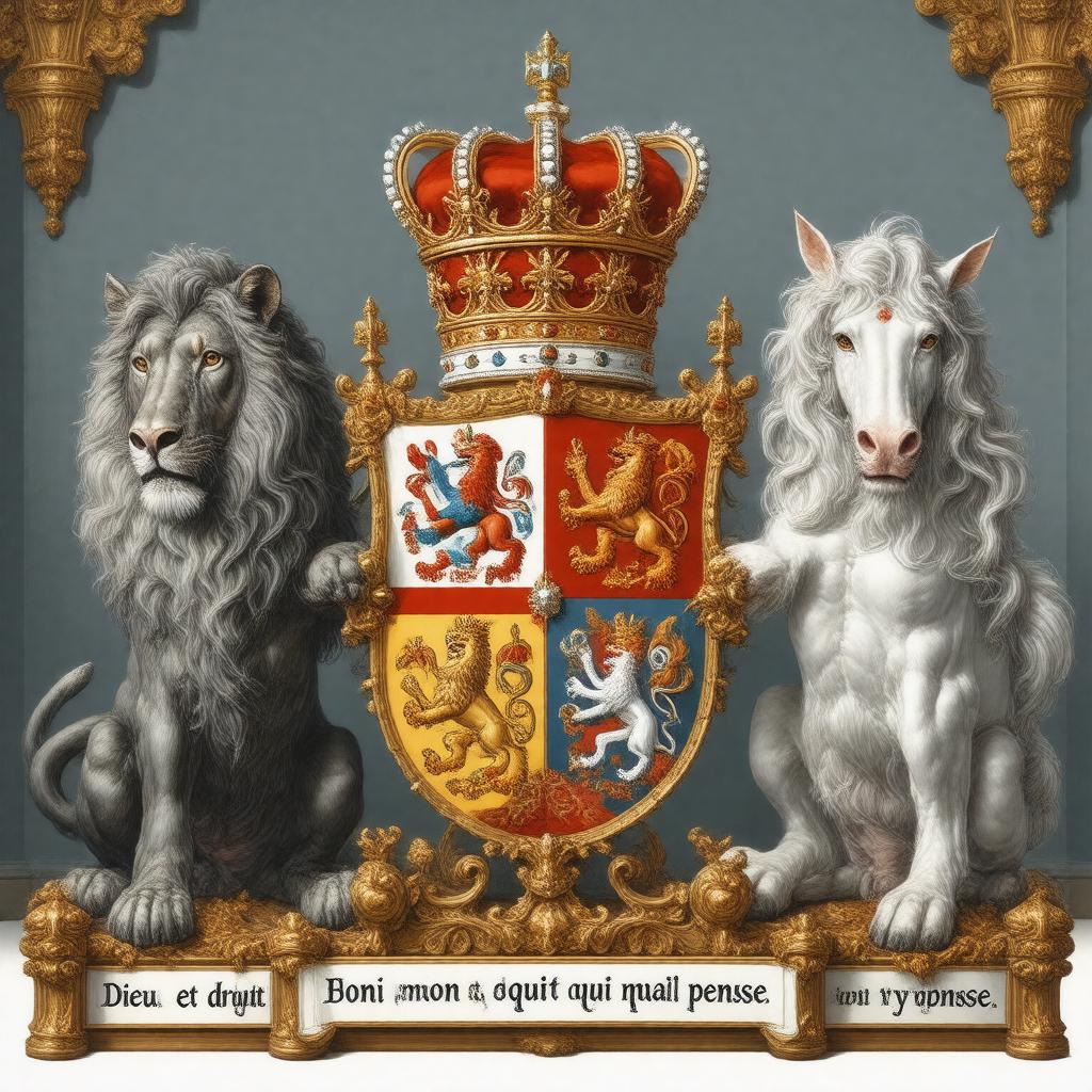 AI-created image of Royal coat of arms of the United Kingdom (Hanoverian version)