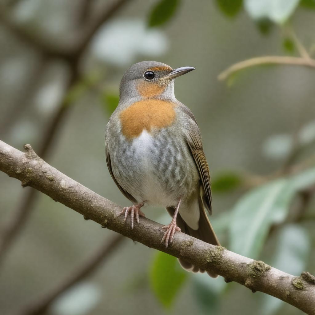 Click to view larger image AI-created image of Rufous-bellied thrush