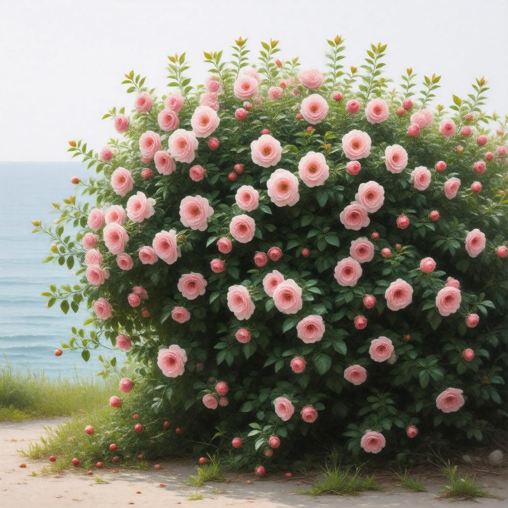 AI-created image of Rugosa rose