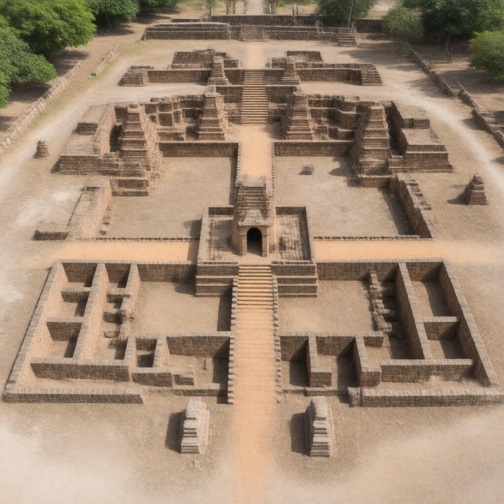 AI-created image of Ruins of the Buddhist Vihara at Paharpur