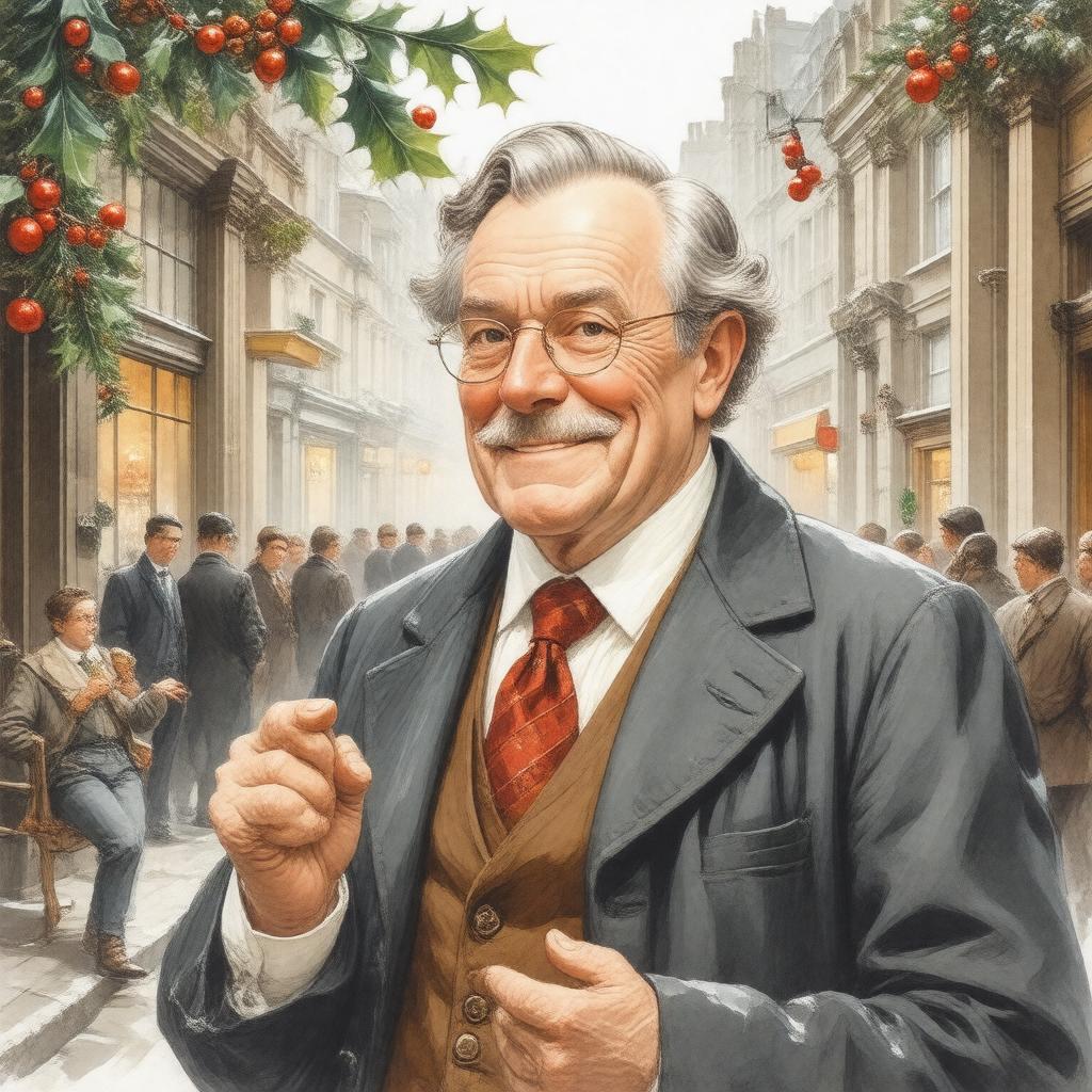 AI-created image of Rumpole at Christmas