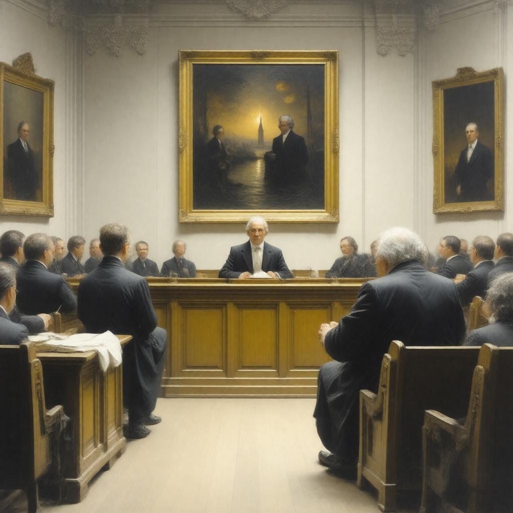 AI-created image of Ruskin v. Whistler trial