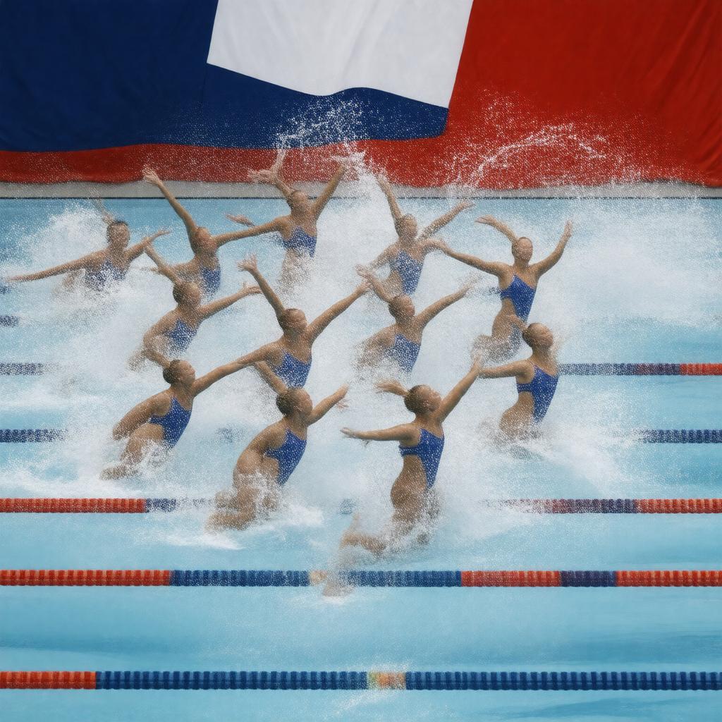 AI-created image of Russia synchronized swimming team