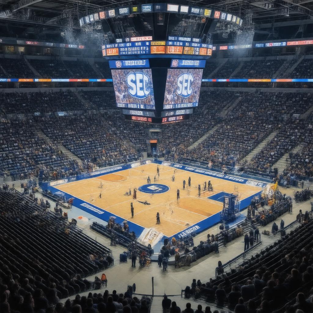Click to view larger image AI-created image of SEC Men's Basketball Tournament