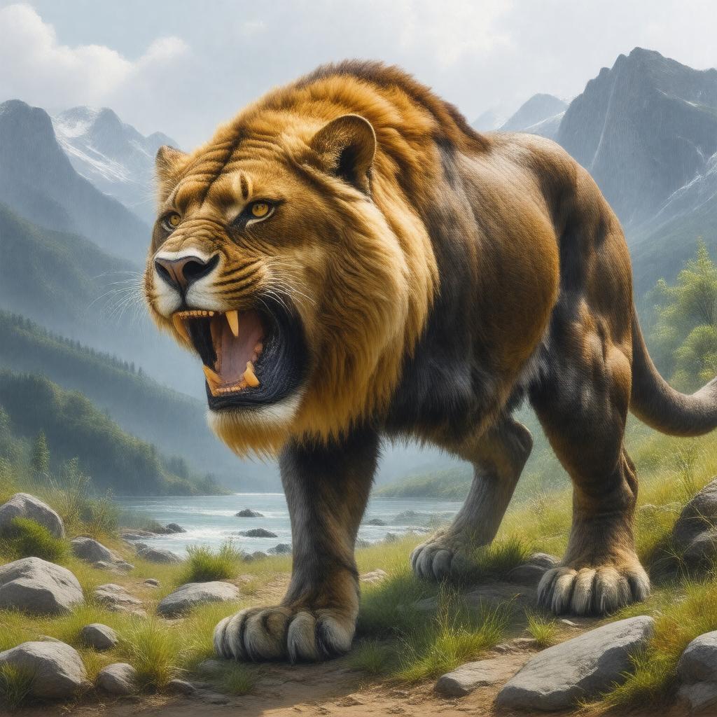 AI-created image of Saber-toothed cat