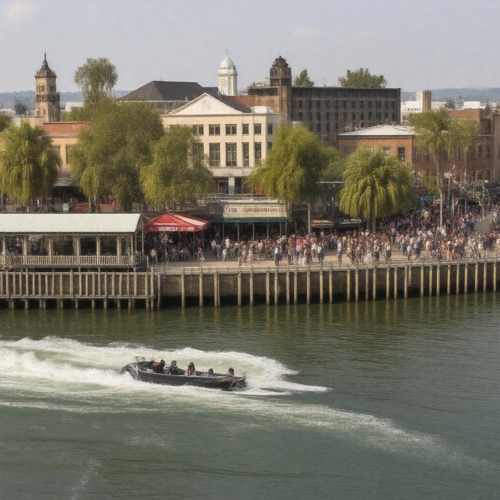 AI-created image of Sacramento River waterfront