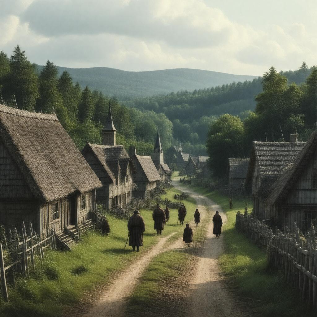 AI-created image of Salem Village, Province of Massachusetts Bay