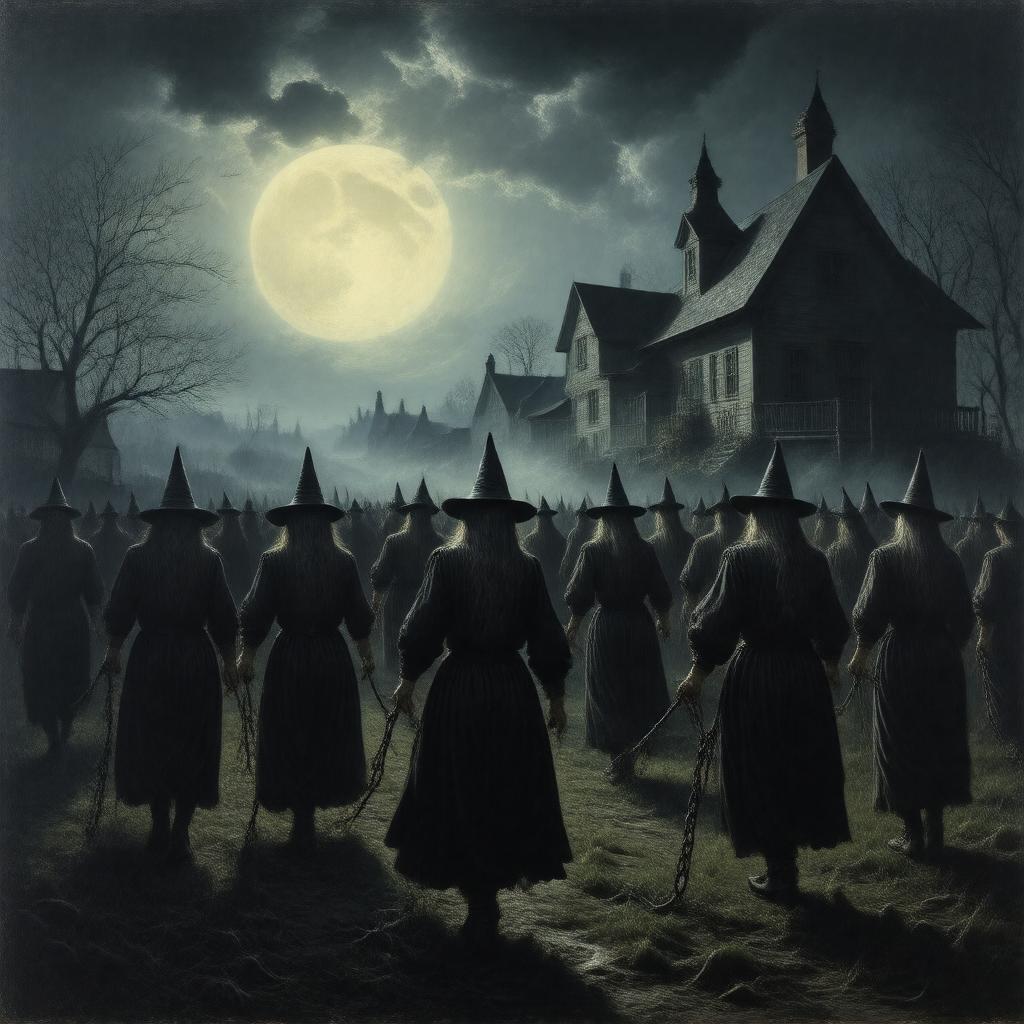 AI-created image of Salem witch trials of 1692