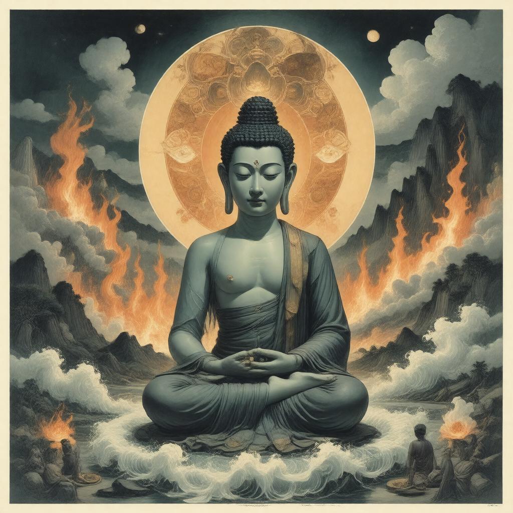 Click to view larger image AI-created image of Samudaya (origin of suffering)