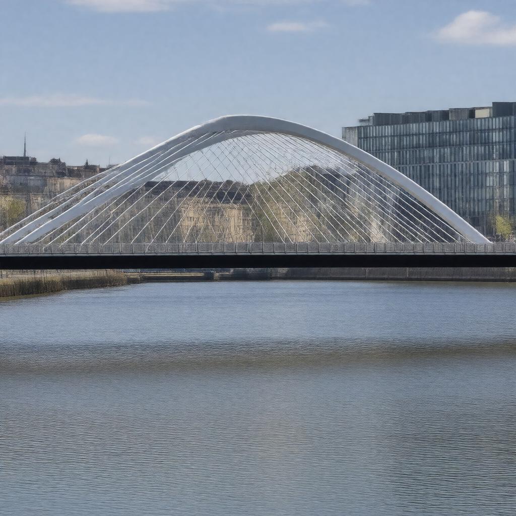 Click to view larger image AI-created image of Samuel Beckett Bridge