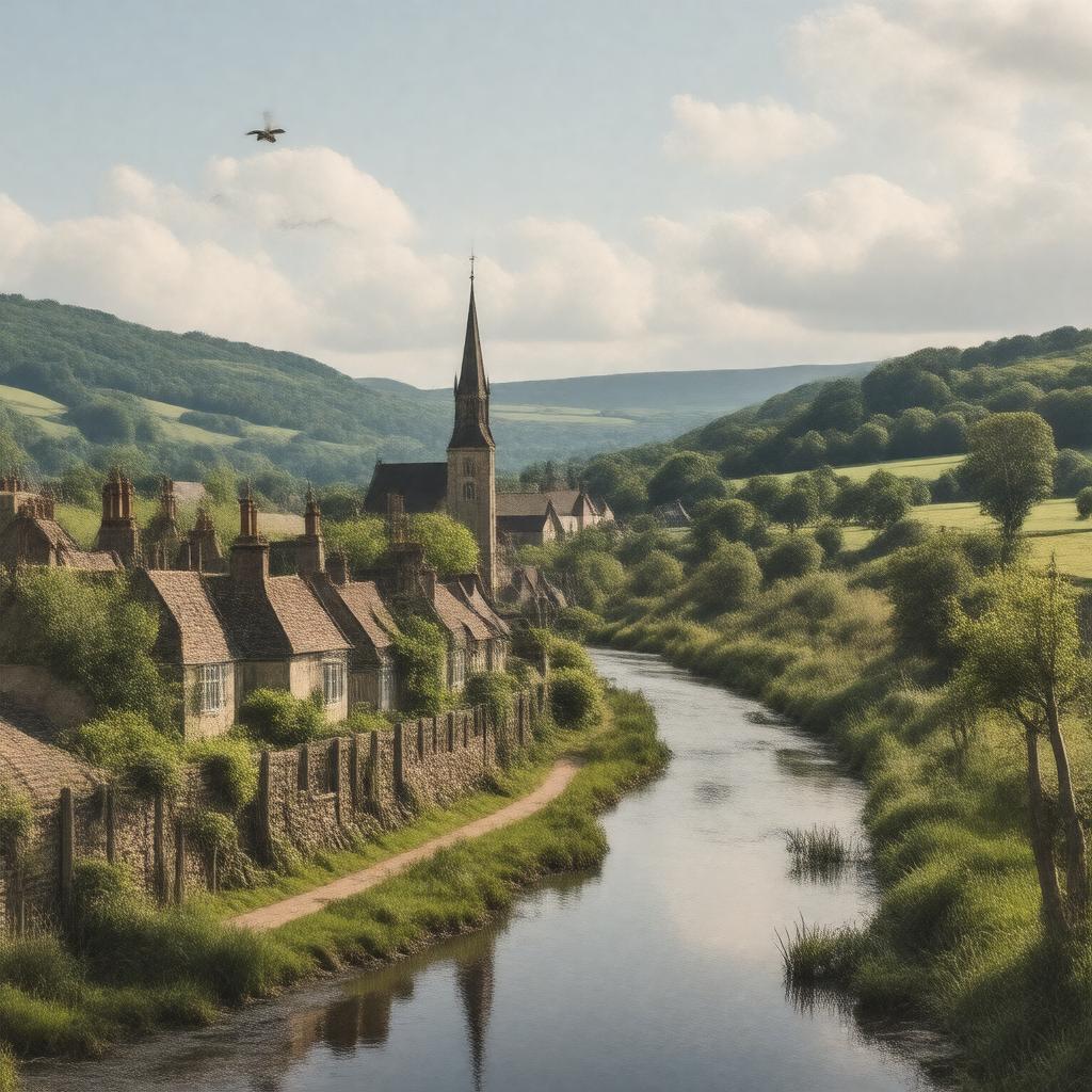 AI-created image of Sandy, Bedfordshire, England