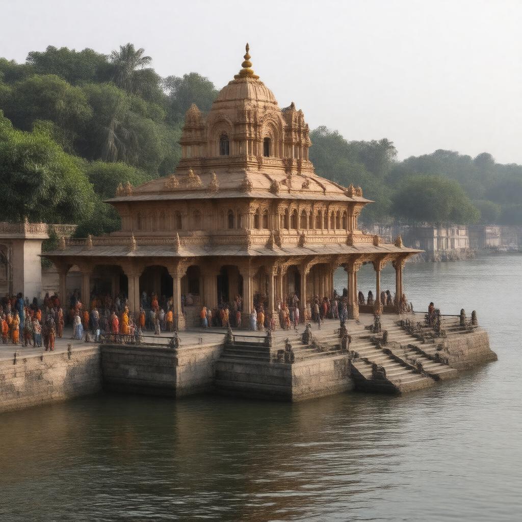 AI-created image of Sankat Mochan Hanuman Temple