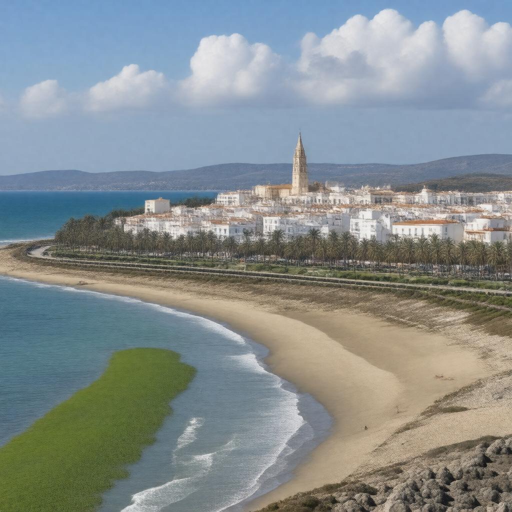 Click to view larger image AI-created image of Sanlucar de Barrameda, Spain