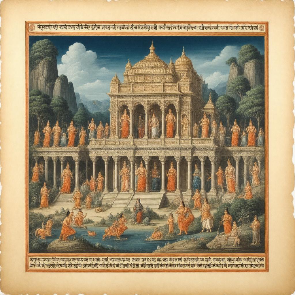 AI-created image of Sanskrit literature