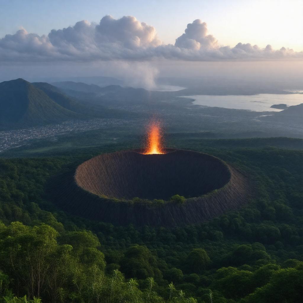 AI-created image of Santa Ana Volcano