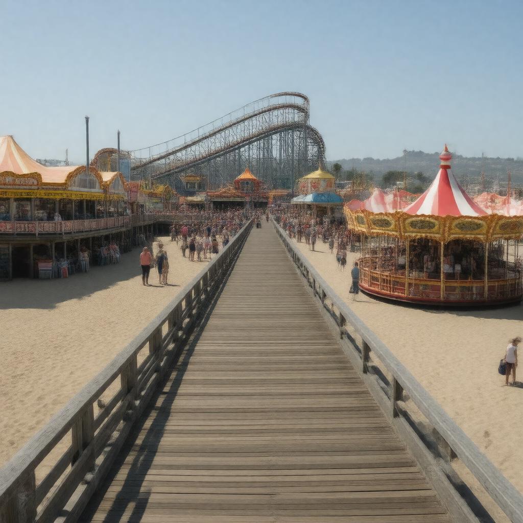 AI-created image of Santa Cruz Beach Boardwalk