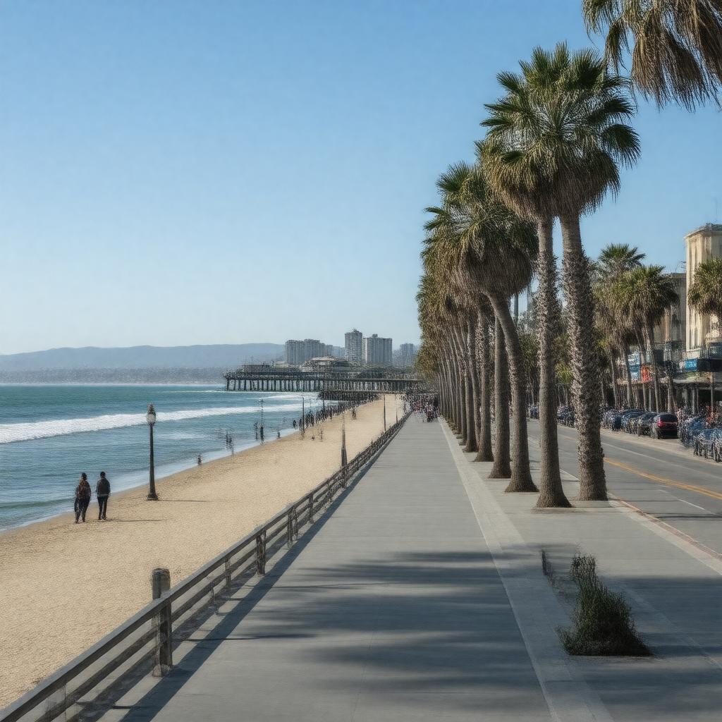 Click to view larger image AI-created image of Santa Monica, California, United States