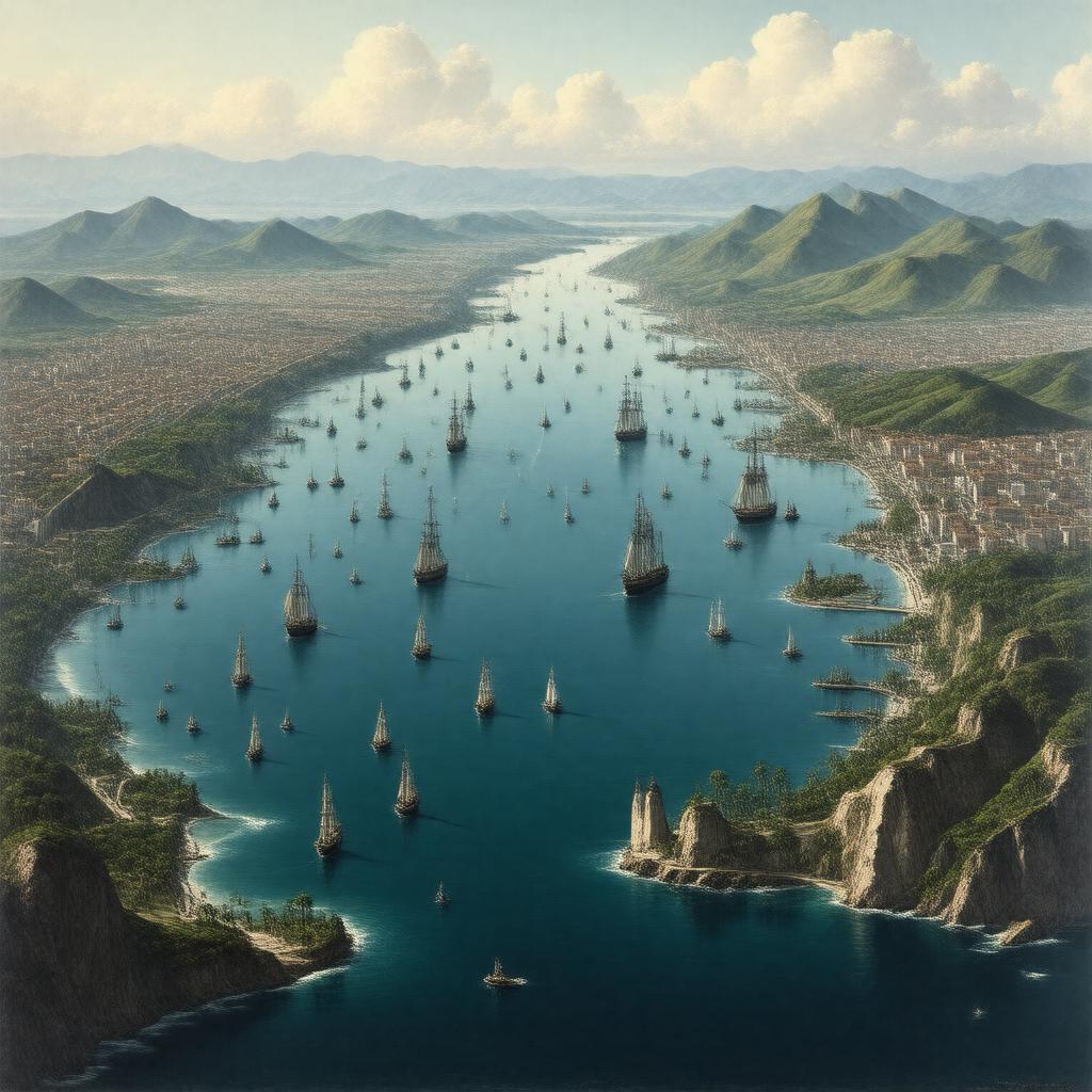 AI-created image of Santiago de Cuba Bay