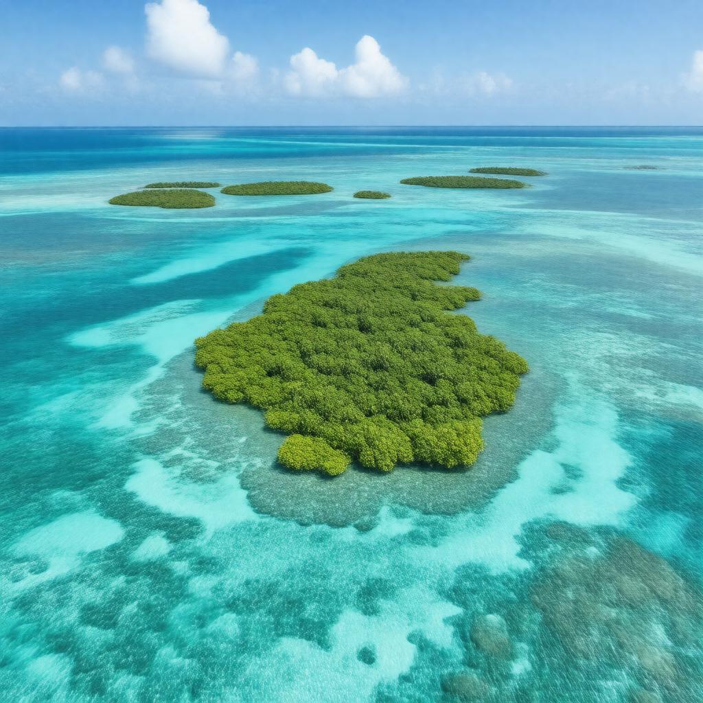 Click to view larger image AI-created image of Sapodilla Cayes Marine Reserve