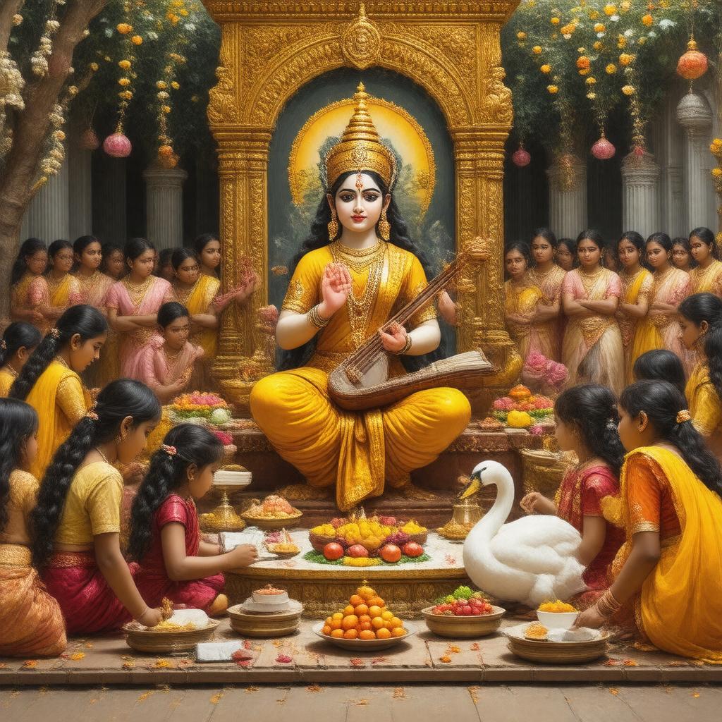 AI-created image of Saraswati Puja
