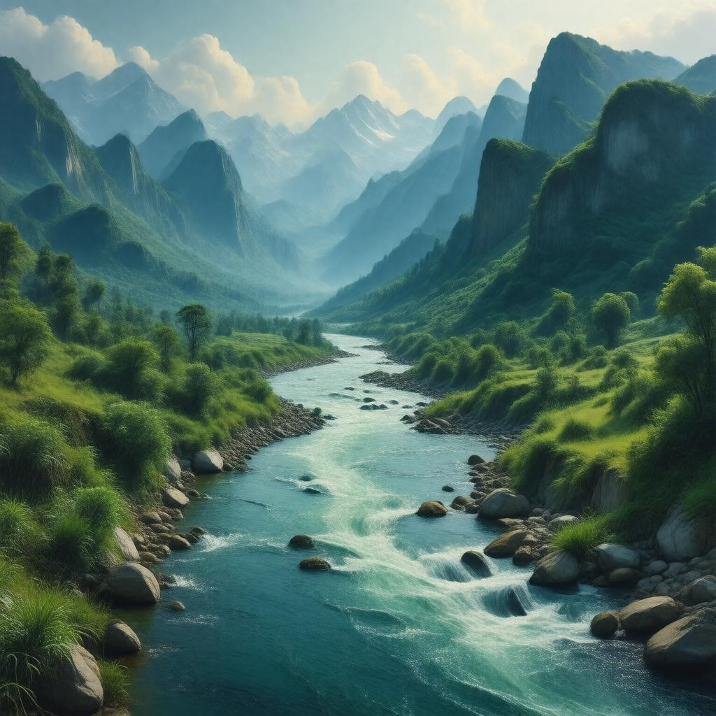 AI-created image of Saraswati River (mythological)