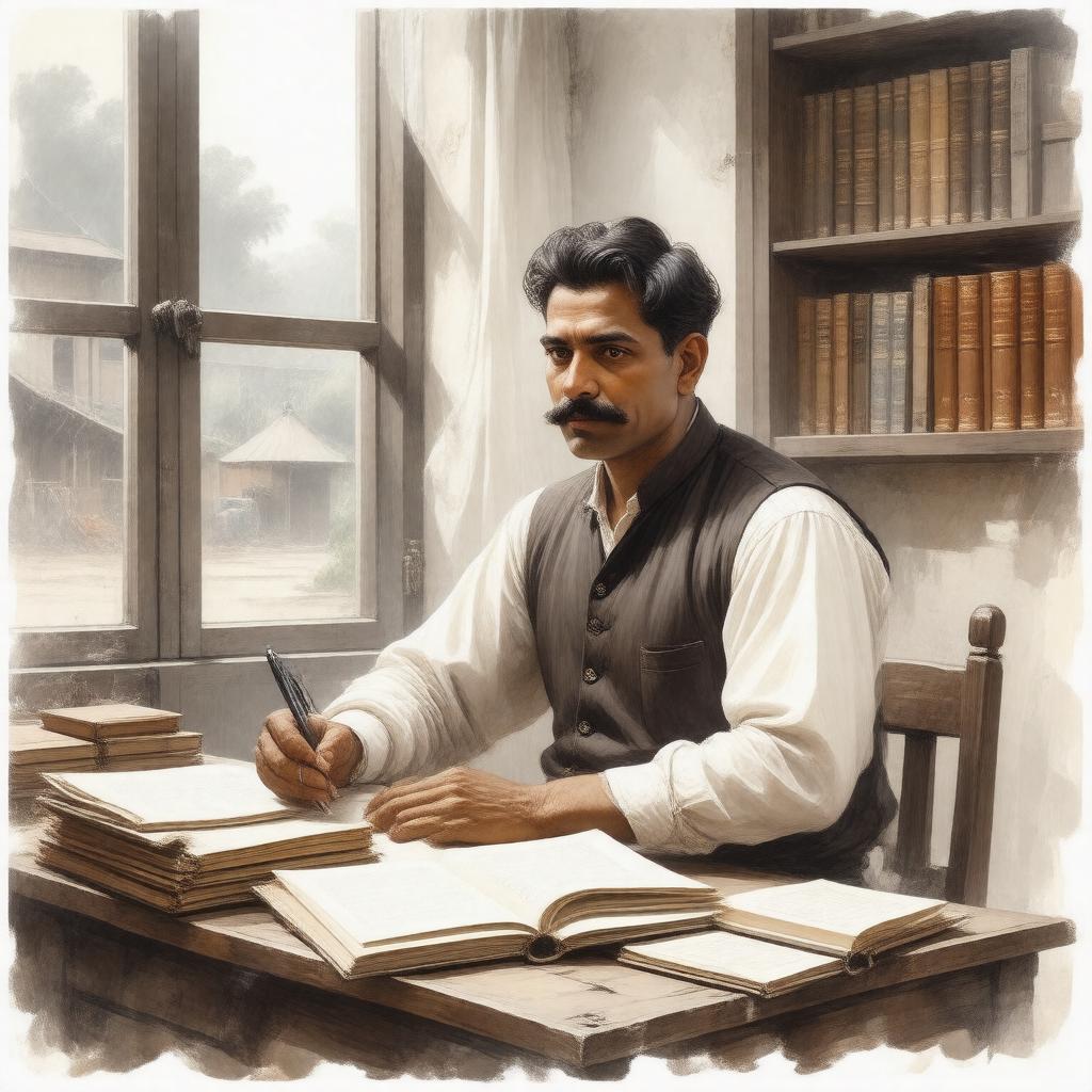 AI-created image of Sarat Chandra Chattopadhyay