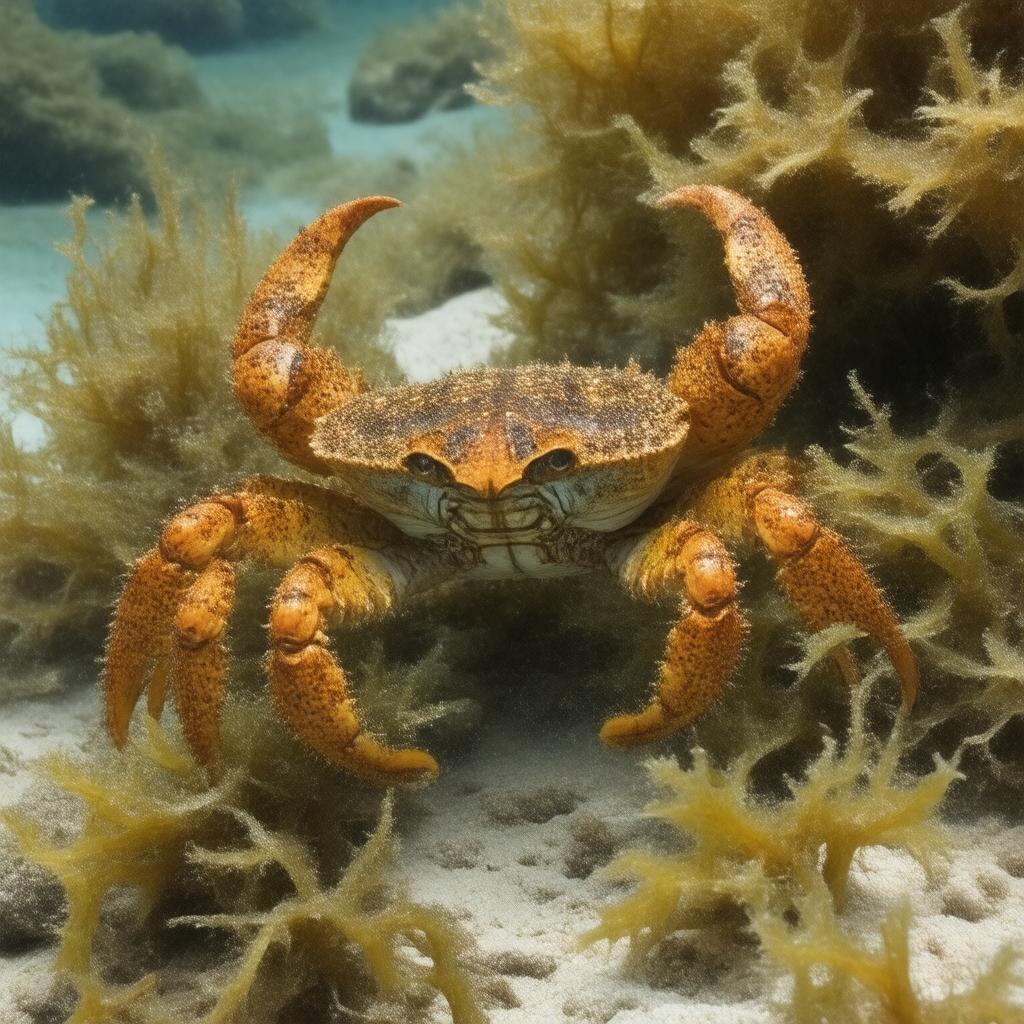 Click to view larger image AI-created image of Sargassum crab