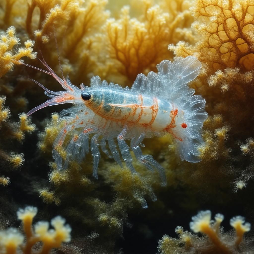 Click to view larger image AI-created image of Sargassum shrimp