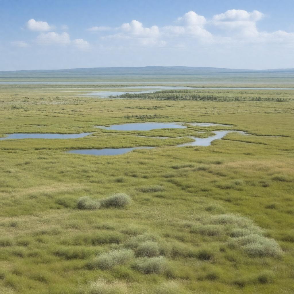 Click to view larger image AI-created image of Saryarka – Steppe and Lakes of Northern Kazakhstan
