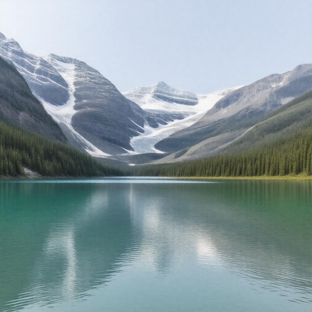 AI-created image of Saskatchewan Glacier Lake