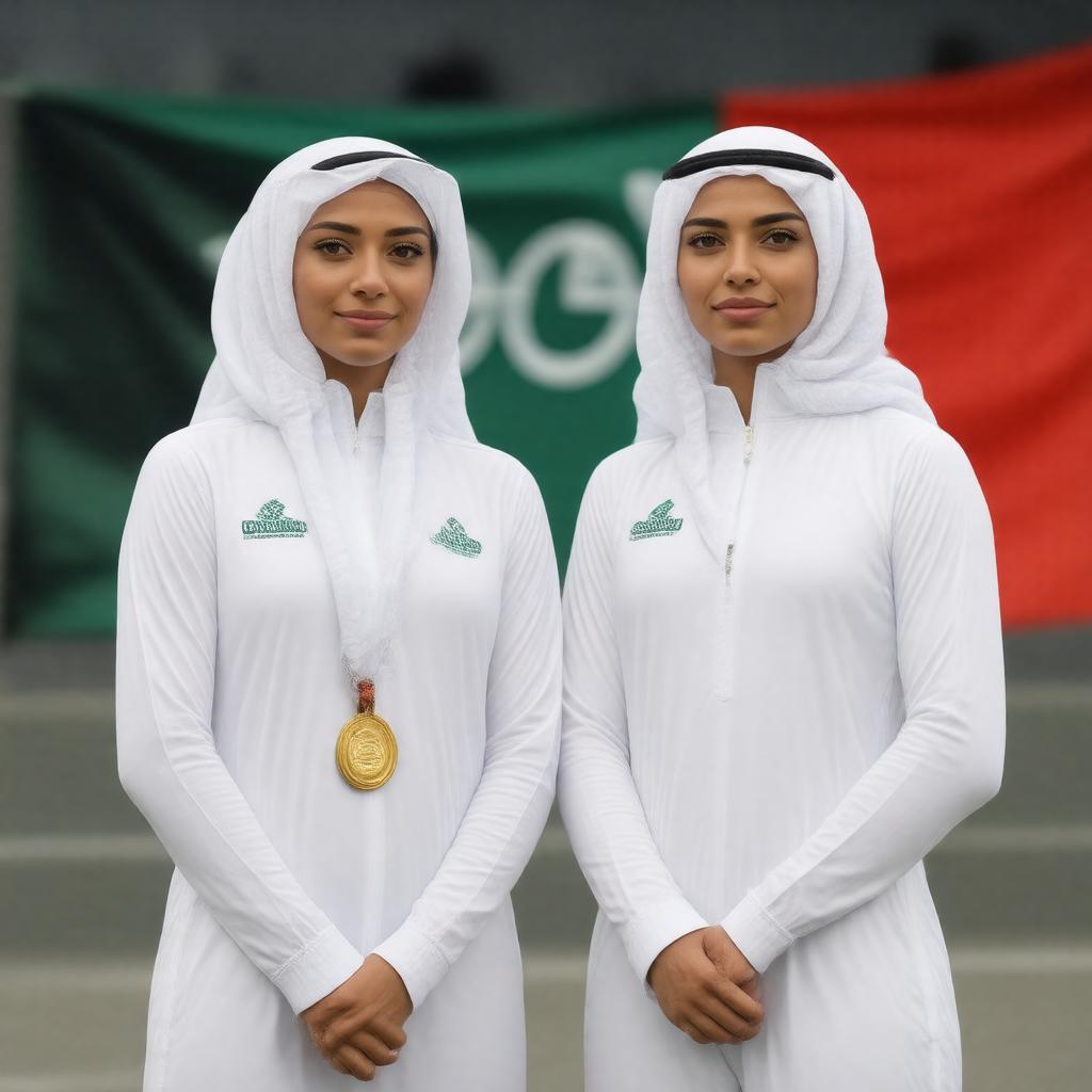 AI-created image of Saudi Arabia (first female Olympic athletes)
