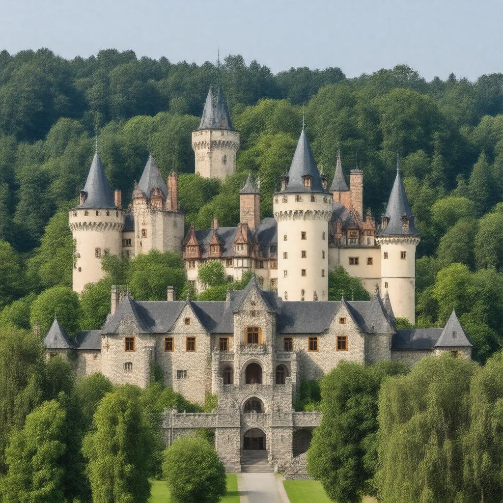 AI-created image of Schloss Kronberg, Kronberg im Taunus, West Germany