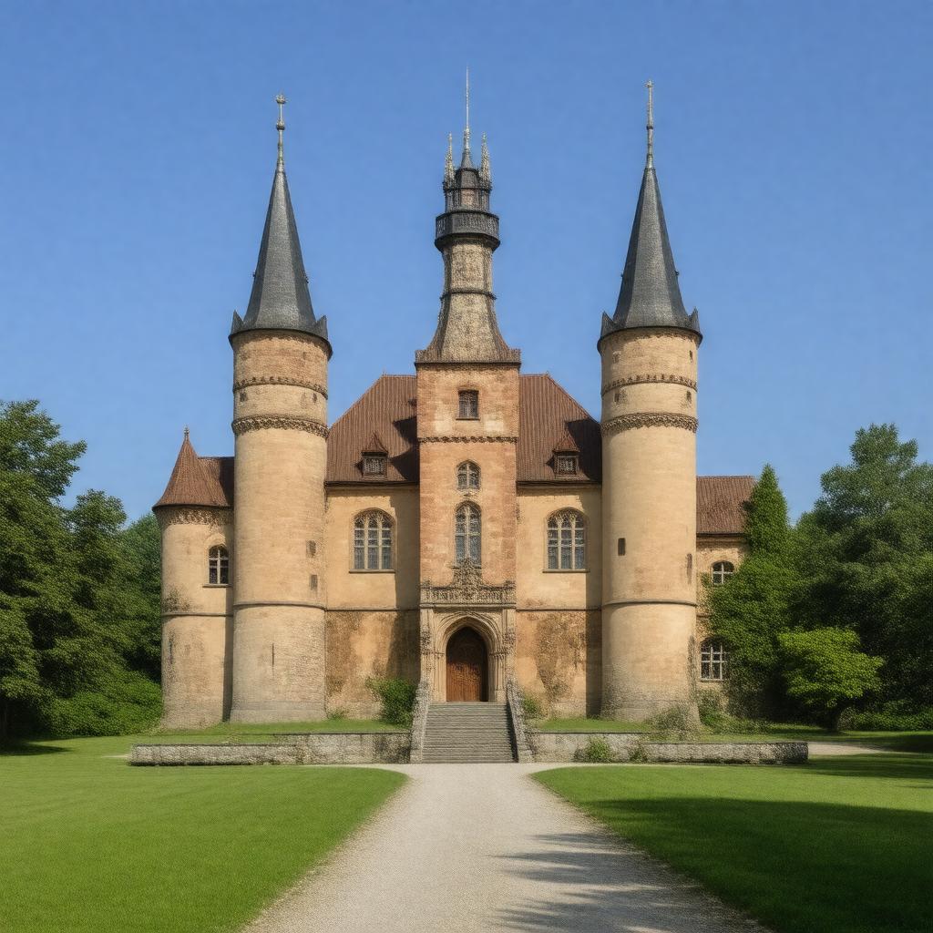 AI-created image of Schloss Rosenau, Coburg, Saxe-Coburg-Saalfeld, German Confederation