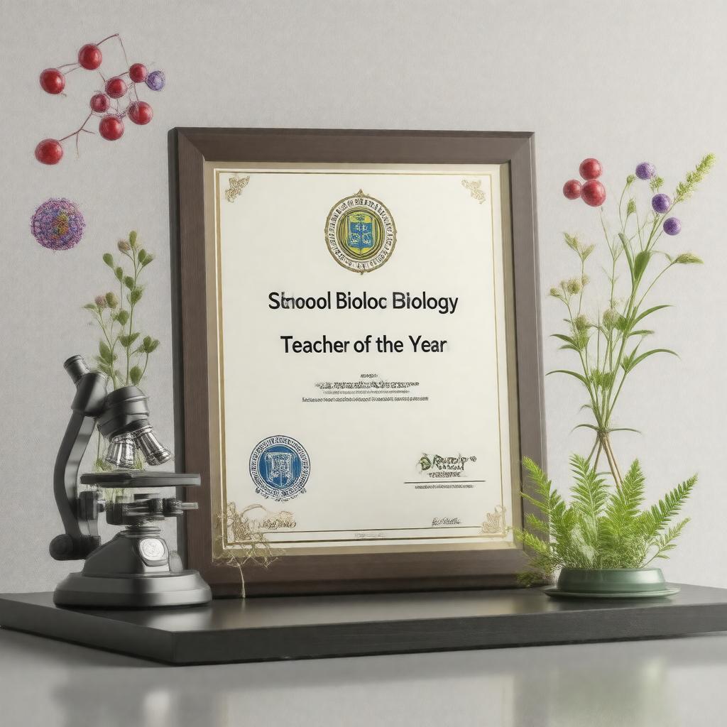 Click to view larger image AI-created image of School Biology Teacher of the Year Award