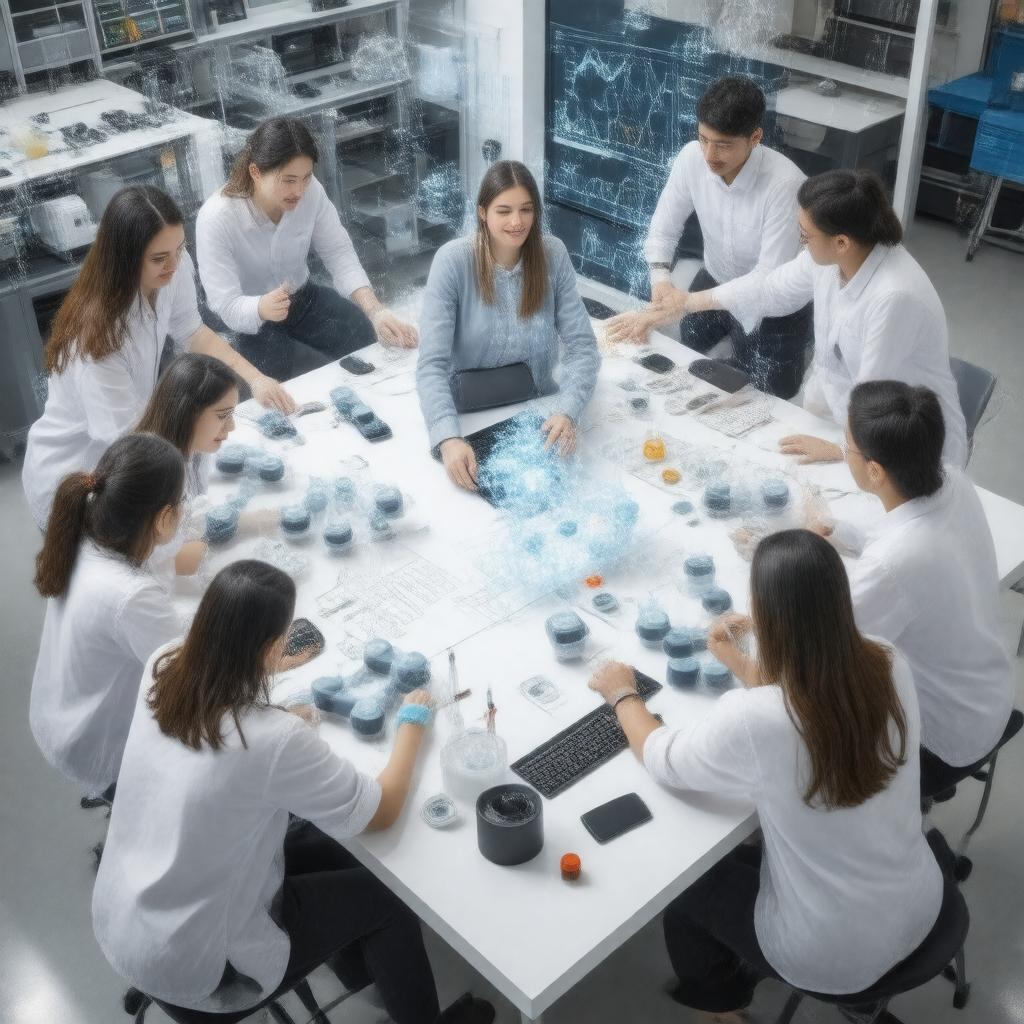Click to view larger image AI-created image of Science Research Mentoring Program for Science Communicators