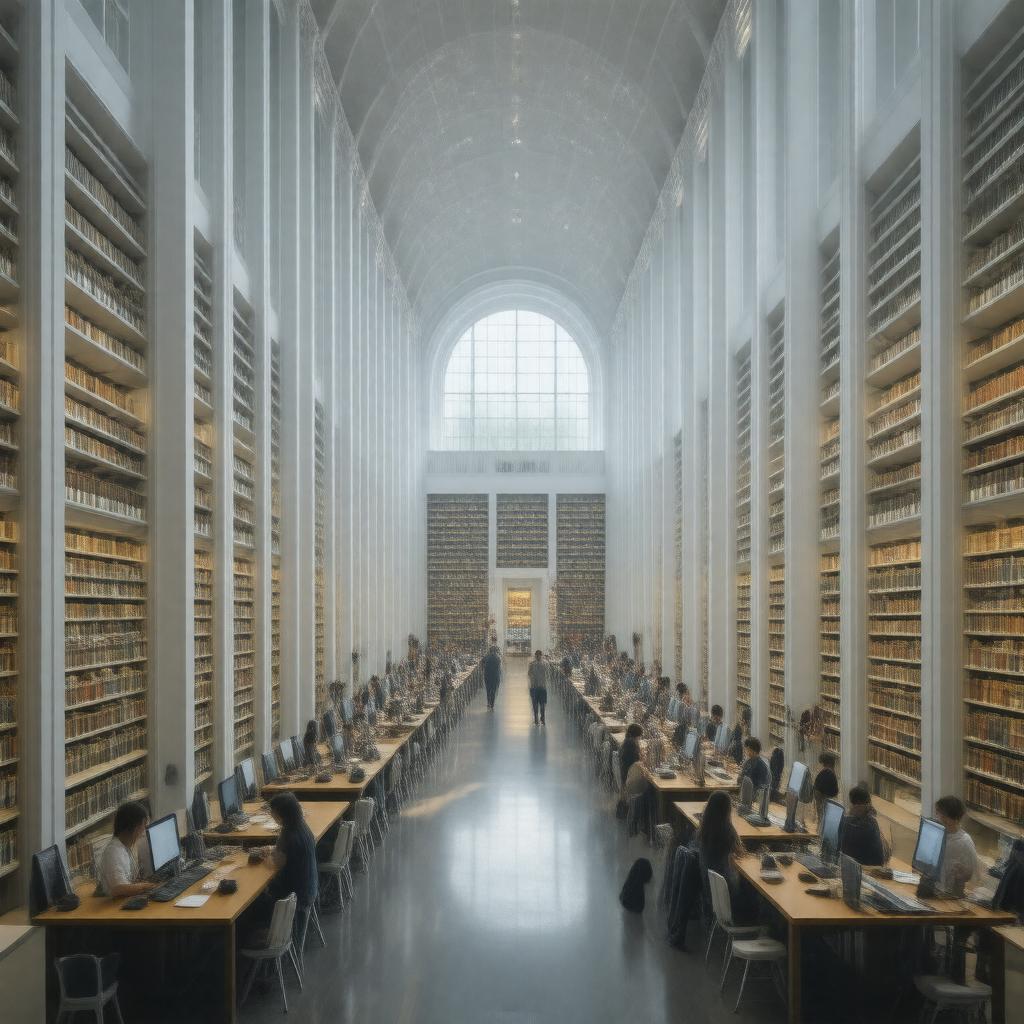 Click to view larger image AI-created image of Science and Engineering Library