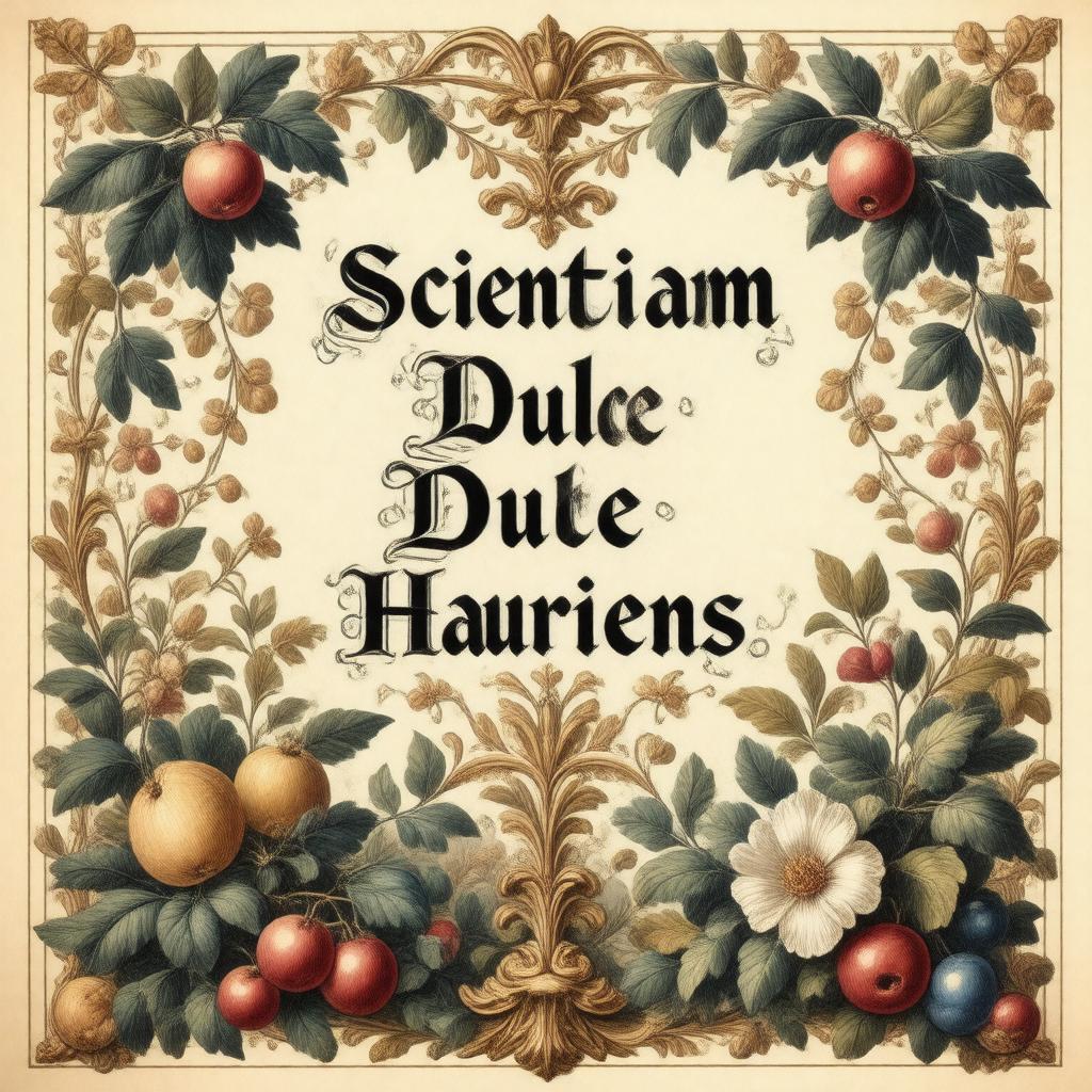 Click to view larger image AI-created image of Scientiam Dulce Hauriens