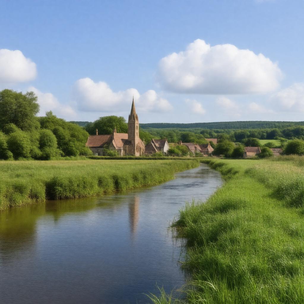 Click to view larger image AI-created image of Scrooby, Nottinghamshire, England