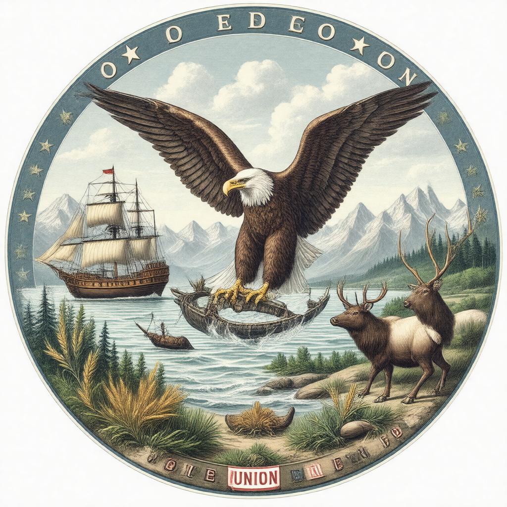 Click to view larger image AI-created image of Seal of Oregon