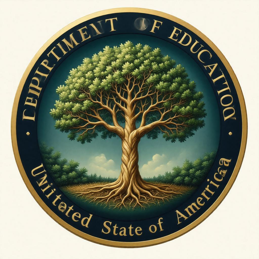 Click to view larger image AI-created image of Seal of the United States Department of Education