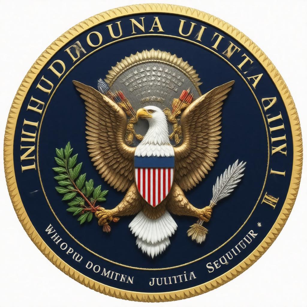Click to view larger image AI-created image of Seal of the United States Department of Justice