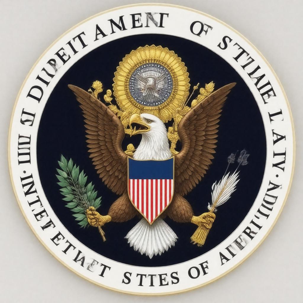 Click to view larger image AI-created image of Seal of the United States Department of State