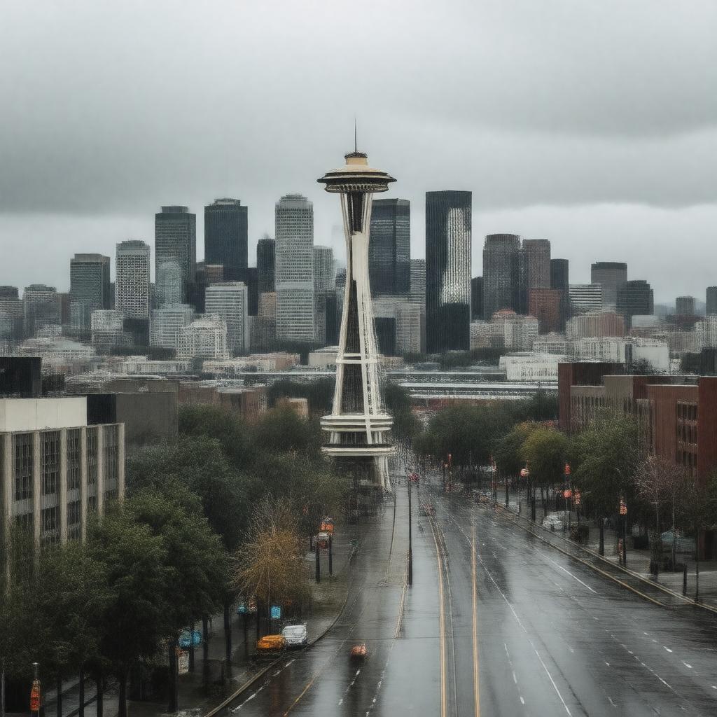 AI-created image of Seattle, Washington, USA
